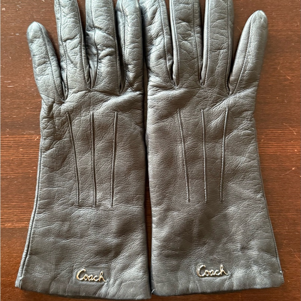 Coach Black Leather Gloves